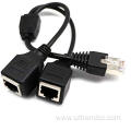 RJ45 1Male/2Female Ethernet Splitter Adapter Cable